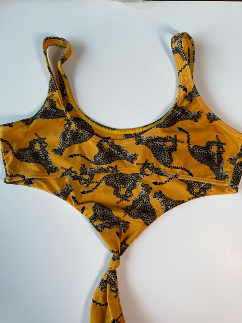 TRYA Mustard Yellow Leopard Print One-Piece Swimsuit - Picture 4 of 5